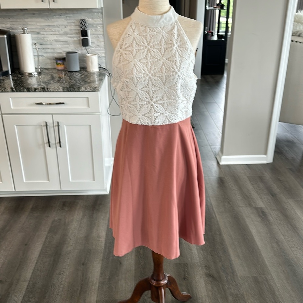 SHEIN white and dark pink dress size large - Picture 1 of 10